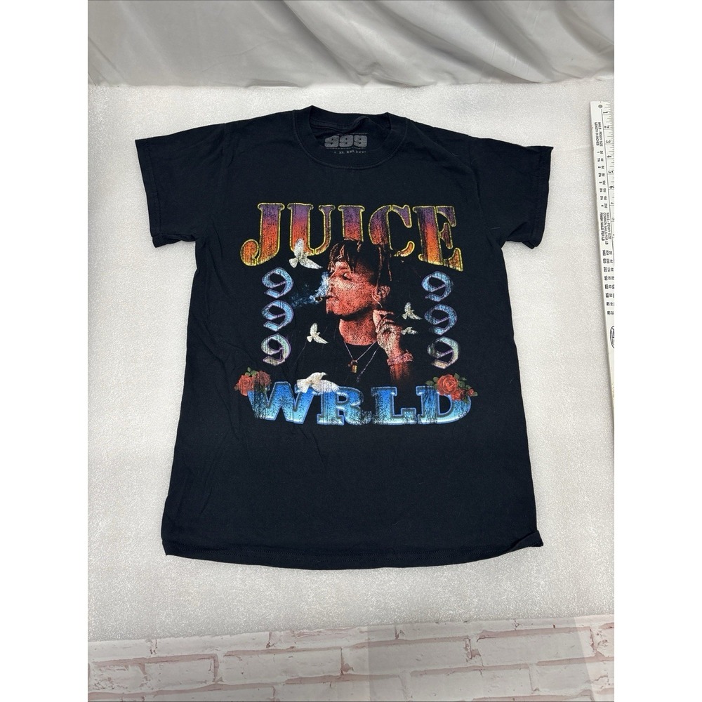 Juice Wrld T-shirt White Doves Graphic 999 Tee Black Size S